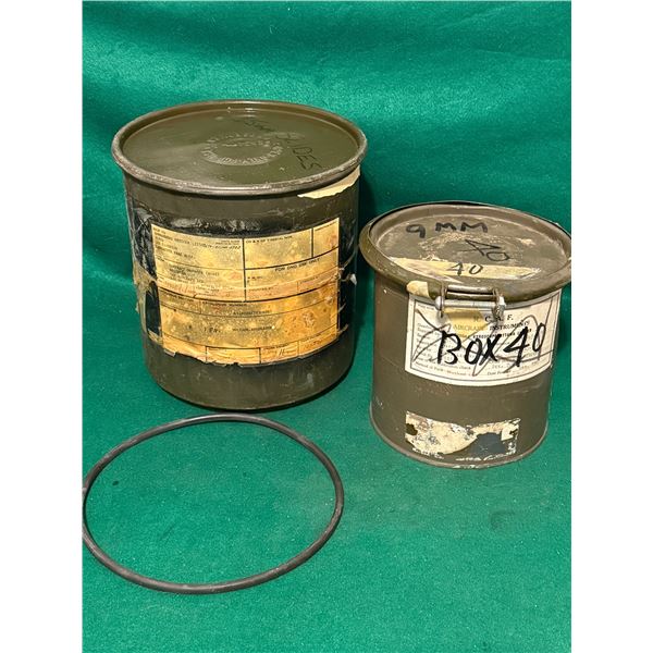 Vintage Military Surplus Storage Tins 2pcs RCAF