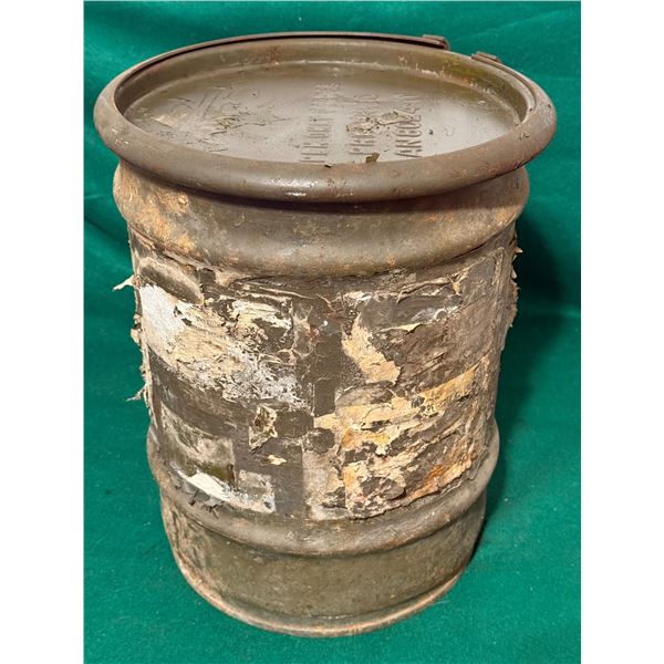 Vintage Military Surplus Metal Drum Container