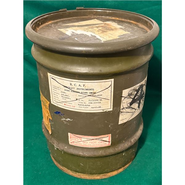 Vintage Military Surplus Metal Drum Container