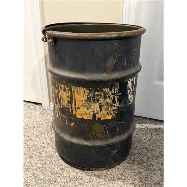 Vintage Military Surplus Metal Drum Container