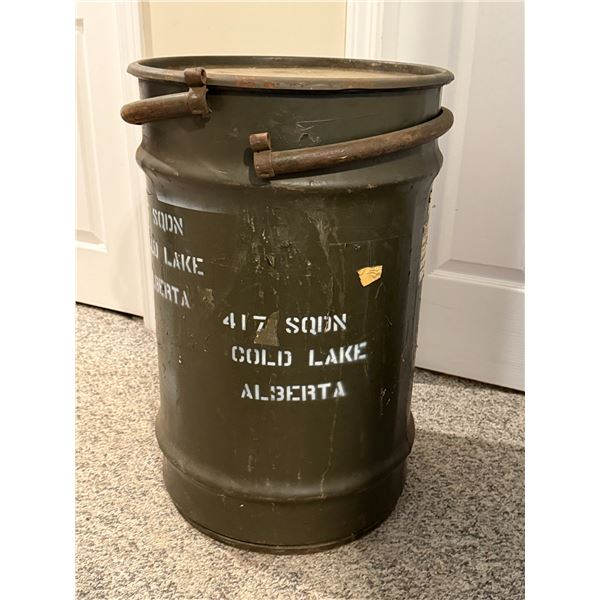 Vintage Military Surplus Metal Drum Container