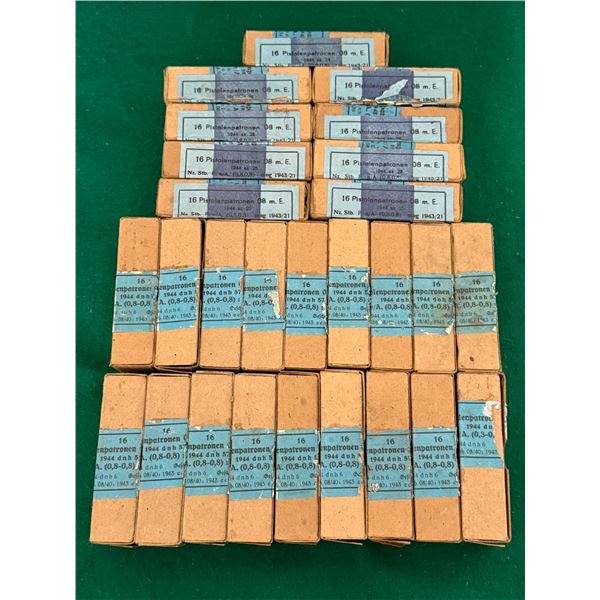 Collectible 9mm 9x19 WWII German Military Factory Ammunition - Large Lot