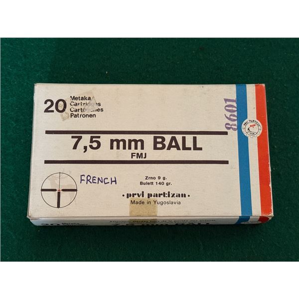 7.5×54mm French FMJ Factory Ammunition – 20 Rounds