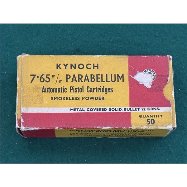 7.65mm Parabellum Kynoch Factory 92gr FMJ