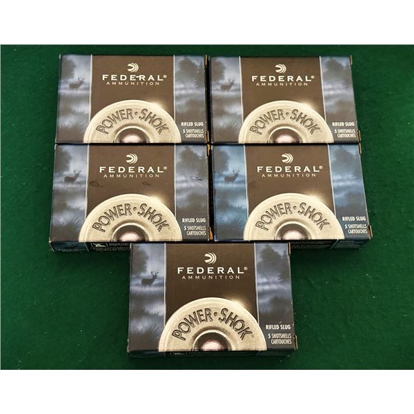 16 Ga Federal Power Shok Rifled Slug Factory Ammunition