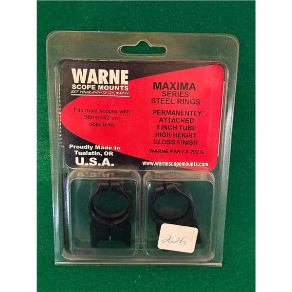 Warne Maxima 1 Inch High Steel Scope Rings