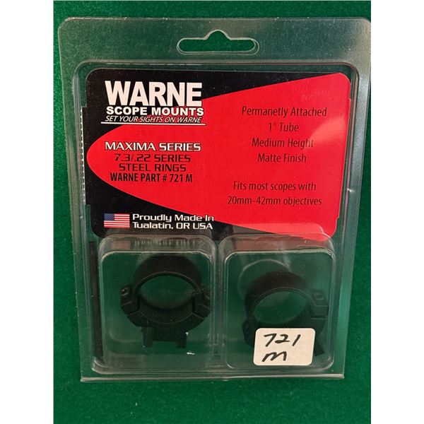 Warne Maxima 7.3/22 Series 1 Inch Medium Steel Scope Rings