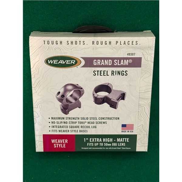 Weaver Grand Slam 1 Inch Extra High Steel Scope Ring Set