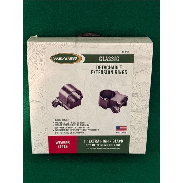 Weaver Classic 1 Inch Extra High Detachable Extension Scope Ring Set