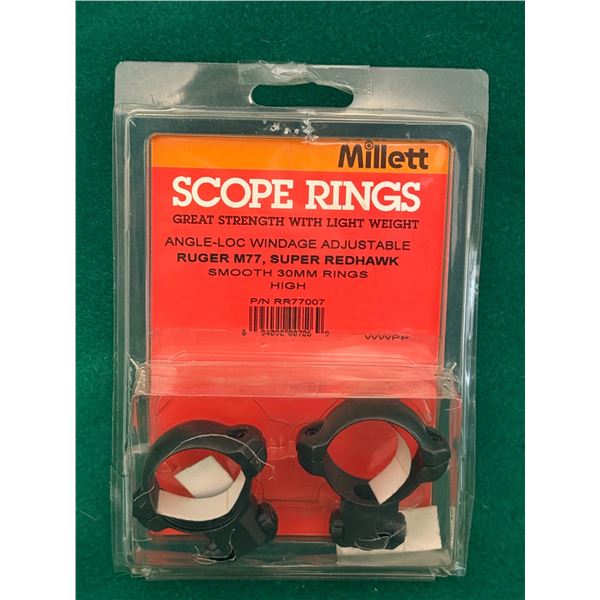 Millett 30mm High Angle Loc Scope Ring Set for Ruger M77 Super Redhawk