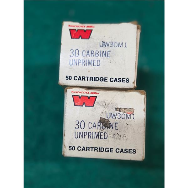 30 Carbine unprimed Winchester Cases 100 Count