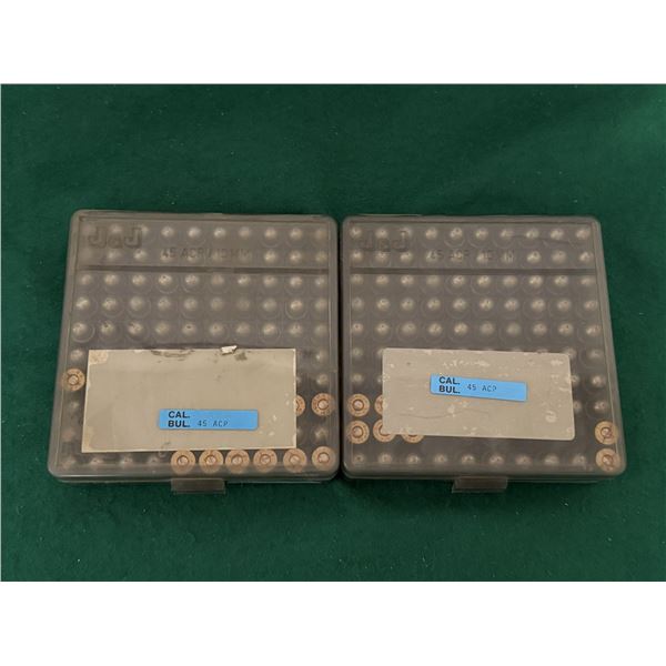 45 ACP Reloaded Ammunition in Hard Cases