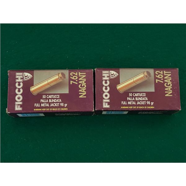 7.62 Nagant 98 Gr FMJ Fiocchi Factory Ammunition
