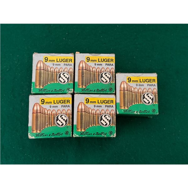 9mm Luger Factory Sellier & Bellot Ammo