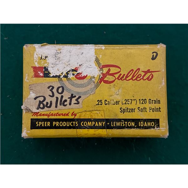 .25 CAL 120 Gr Speer Bullets