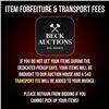 Image 1 : Item Forfeiture & Transport, Shipping, Delivery Fees & Conditions