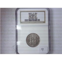 2001-P Vermont State quarter NGC MS 67 W