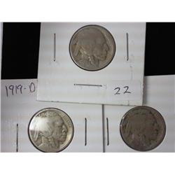 1919-P/D/S Buffalo Nickels