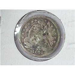 1840 Seated Liberty Dime (Damaged)
