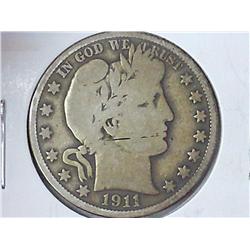 1911 Barber Half Dollar (VG)