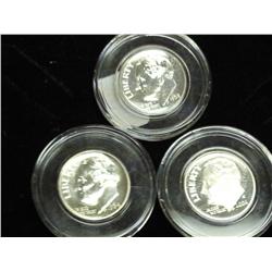 1962, 64 And 2004-S Roosevelt Dimes (Proof)