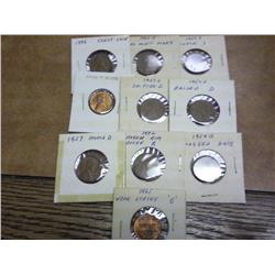 10 Assorted Error Lincoln Cents
