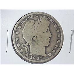 1907-D Barber Half Dollar