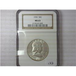 1955 Franklin Half Dollar NGC MS63