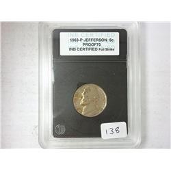 1963-P Jefferson Nickel INB Proof 70