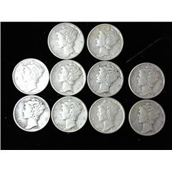10 Assorted Mercury Dimes