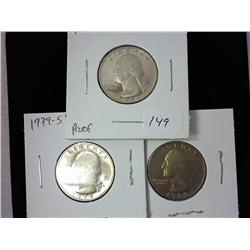 1978-S, 79-S And 80-S Washington Quarters