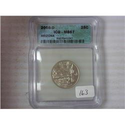 2008-D Arizona Quarter ICG MS67