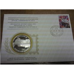1975 Netherlands FDC With Proof Sterling Medal