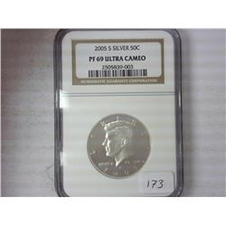 2005-S Silver JFK Half NGC PF69 Ultra Cameo