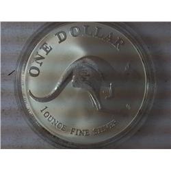 1993 Australia One Dollar Silver Kangaroo, Frosted