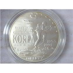1991 Korean War UNC Silver Dollar