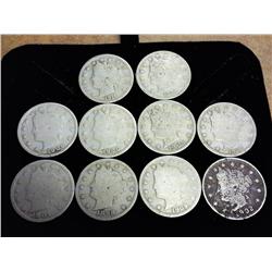 10 Assorted Liberty "V" Nickels