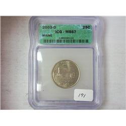 2003-D Maine Quarter ICG MS67