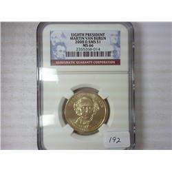2008-D SMS Van Buren Dollar NGC MS66