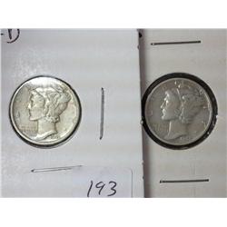 1944-D And 1944-S Mercury Dimes