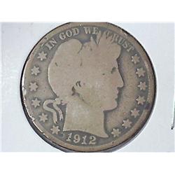 1912-S Barber Half Dollar