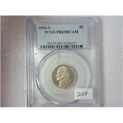 2003-S Jefferson Nickel PCGS PR69DCAM