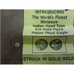 Mini $10 Indian Head Gold Piece (In Solid Gold)