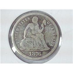 1876 Seated Liberty Dime (Fine)