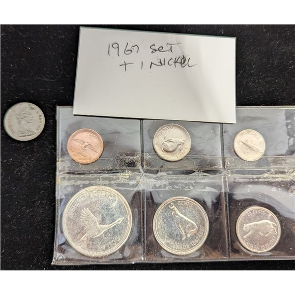 1967 Canadian Centennial Coin Set & Nickel