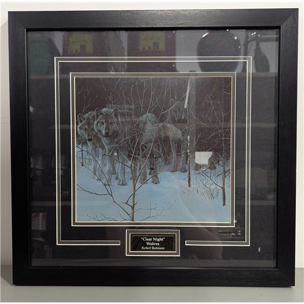 Framed "Clear Night: Wolves" Print by Robert Bateman