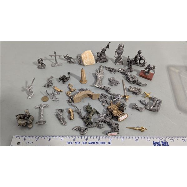 Lot of Assorted Metal Figurines w/ Brass & Pewter