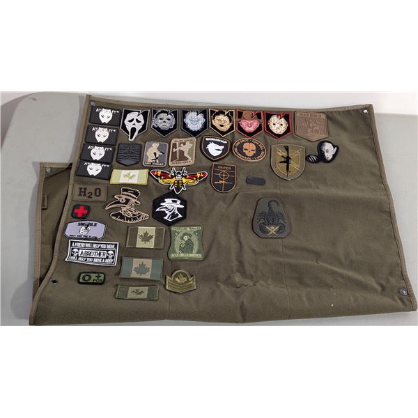 Tactical Patch Display Board w/ Horror-Themed Patches, Plague Doctor Patch, & More