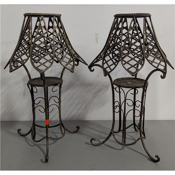 Pair of Metal Candle/Plant Stands