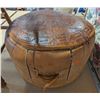 Image 1 : Peruvian Hand-Tooled Leather Ottoman